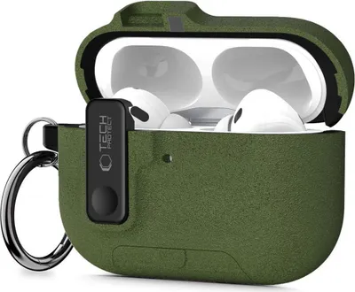 Obrázok produktu pre Ochranné puzdro pre Apple AirPods Pro 3, Tech-Protect Slim Hook, tmavozelené
