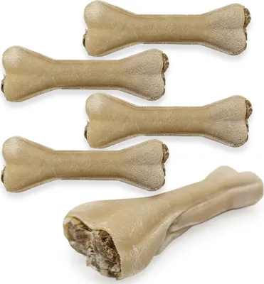 Produktbild von Set von 5x Kauknochen mit Pansen und Multivitamin für Hunde Mersjo 13,5cm - Vitalität