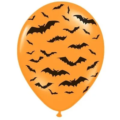 Obrázek produktu pro Latexové balónky oranžové - netopýři - Halloween - 30 cm - 6 ks