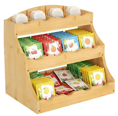 Zdjęcie produktu dla Solidchoice - Organizer na torebki do herbaty z bambusa, z 12 przegródkami