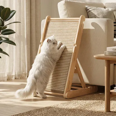 Produktbild von Kratzbaum Kratzbrett Katzenkratzbrett - 60 cm - Holz - Sisal - Für kleine bis mittelgroße Katzen