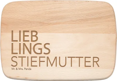 Produktbild von Mr. & Mrs. Panda Holzbrett Stiefmutter - Transparent - Geschenk, Schneidebrett, Stiefmama, Spruch, Mutti, Geschenkidee, Muttertag, Danke, vesperbrett, Frühstücksbrett