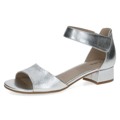 Obrázok produktu pre Dámske sandále Caprice, uzavretá päta, koža, zapínanie na suchý zips, model 9-28212-42, veľkosť: 37 EU, farba: strieborná