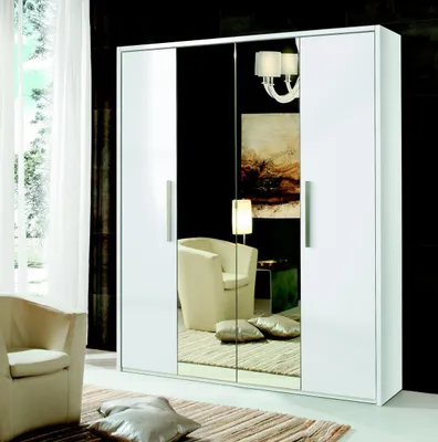 Immagine prodotto di Armadio 4 ante armadio mobili di design armadi in legno specchio bianco