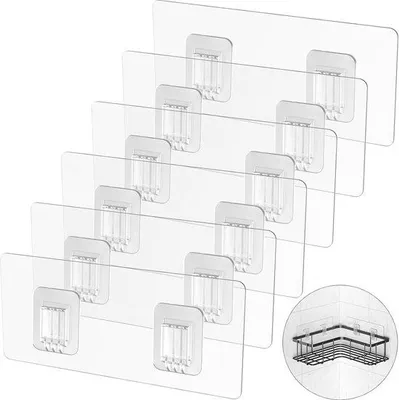 Produktbild von Famanu Selbstklebende Haken für Duschcaddy - Starke Ersatzsticker, bohrfreie Wandhaken