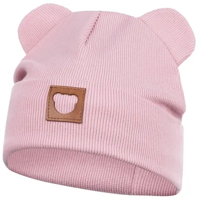 Produktbild von Mütze Übergangsmütze Junge Mädchen Beanie Ohren gerippt, Gr. 42-44, Altrosa