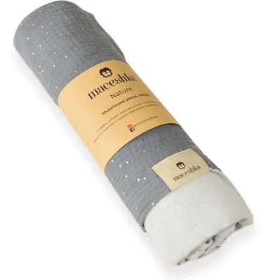 Obrázek produktu pro Mušelínová dvojitá plena Maceshka Nature Gris + gris