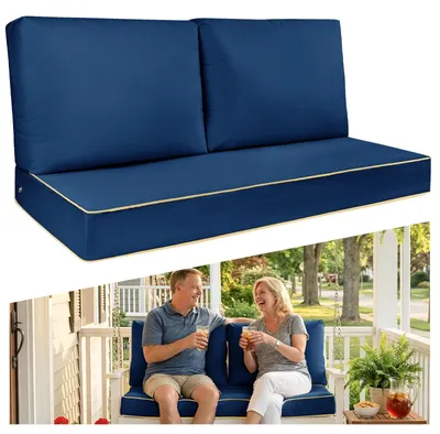 Image de Solidchoice - Ensemble de deux bancs de jardin avec coussins épais pour un confort optimal