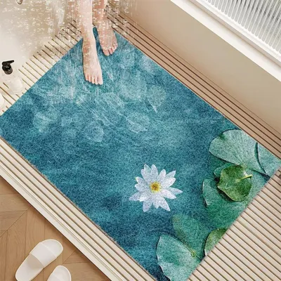 Obrázok produktu pre Protisklzová podložka do sprchy, 110x110 cm, PVC, s odtokovým otvorom, mäkká a pohodlná