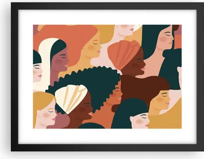 Produktbild von Gerahmtes Poster - Schwarzer Rahmen - Frauen Multikulturalismus Modern - 40x30 cm - Wand Bild - Wanddeko - Wandbilder - Kunstposter - Wandposter - Bilderrahmen - Bilder - Kunstdruck - P2BAA40x30-4500