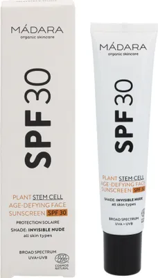 Produktbild von MÁDARA Cosmetics Plant stem cell age-defying face sunscreen SPF30, Sonnenschutzcreme, Gesicht, Tube, Schutz, normale Haut, 40 ml