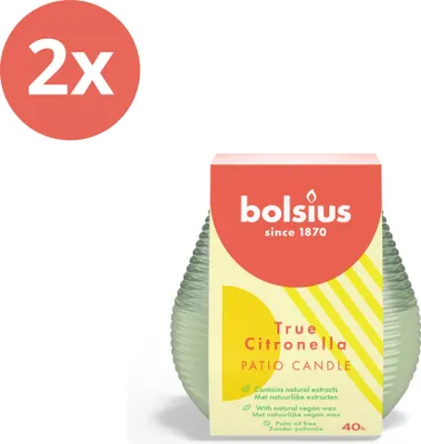 Obrázek produktu pro Bolsius - True Citronella - Svíčka na terasu - zelená - ekonomické balení - 2 kusy