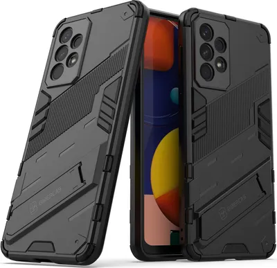 Produktbild von Armor Hülle für Samsung Galaxy A33 5G, Hybrid PC TPU Bumper Stoßfestes Schutzhülle mit Standfunktion Schwarz