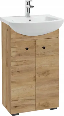 Produktbild von Stamar Kompakt Badmöbel-Set Eiche Craft Gold Matt 50cm Stehend mit Keramik-Waschbecken