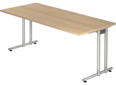 Produktbild von Schreibtisch 180x80cm Eiche/Silber