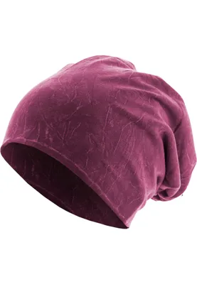 Produktbild von Urban Classics Stonewashed Jersey Beanie - lila