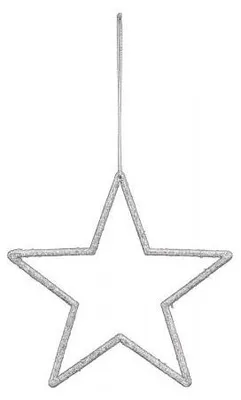 Produktbild von Kunststoffhänger Stern silber/glitzer