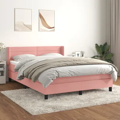 Obrázok produktu pre vidaXL Boxspring posteľ s matracom Pink 140x200 cm Velvet