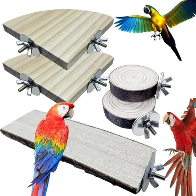 Produktbild von Sitzstangen für Vögel Naturholz 5 Stück für Papageien und andere Vögel mit Plattform