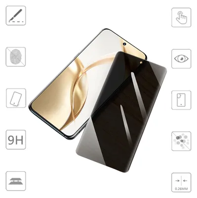 Immagine prodotto di Per Honor 200 4D Privacy Display Full LCD Curvo H9 Temperato Vetro Pellicola Armatura Protezione Accessori