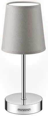 Immagine prodotto di Monzana Lampada da Comodino Paralume in Tessuto Presa E14 Abatjour Luce Notturna da Lettura con Interruttore Cavo Lungo 120 cm