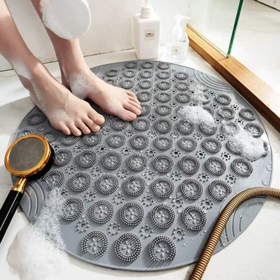 Produktbild von Anti-Rutsch-Matte für das Badezimmer in Durchscheinende PVC, Sicherheits-Duschmatte mit Saugnäpfen und Massage-Effekt, Angenehm Weiches Badewanne Matte
