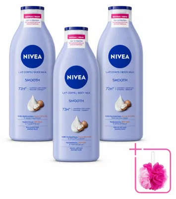 Obrázek produktu pro 3 x Nivea Krémové mléko na tělo s bambuckým máslem pro suchou pokožku - 400 ml - Balení s výhodou - 3 kusy