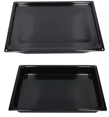 Immagine prodotto di Teglia da forno e leccarda smaltata - Smaltata - 45,8 x 36,4 cm - Nera - Per forni Gorenje, Privileg, Asko, Körting e Pelgrim