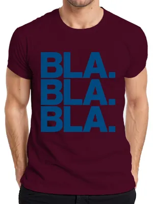 Produktbild von BLA BLA BLA Spruch Sarkasmus Humor Statement Minimal Ironisch Herren T-Shirt, Burgundy, XL