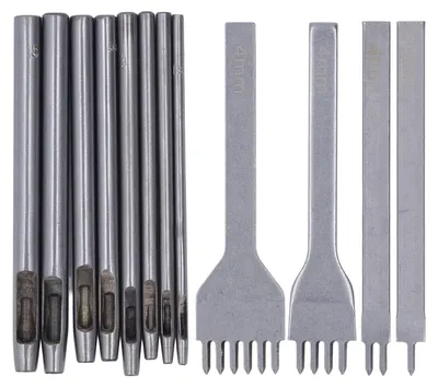 Image de Kit de perforation pour cuir, perforateur à pointes rondes, outil manuel de perforation pour les travaux de maroquinerie DIY