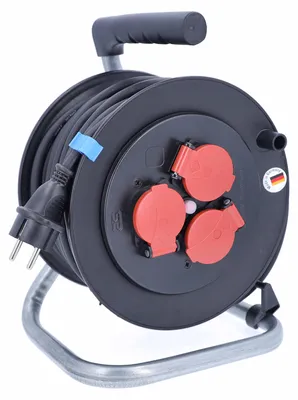 Produktbild von Kabeltrommel Außen 25m Verlängerungskabel H05RR-F 3G1.5 Kabel 3 Steckdosen IP44