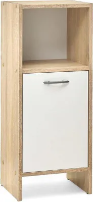 Immagine prodotto di Mobile da bagno in legno - Mensola con ripiano - bianco o naturale - 33 x 82 x 28 cm