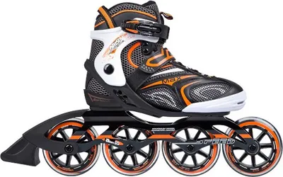 A single inline skate is shown against a white background.