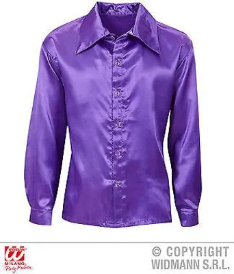 Produktbild von Discohemd 70er Jahre Lila aus Satin S