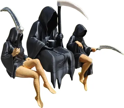Produktbild von Gotische Tischskulptur, handgefertigte Kunstornamente, geheimnisvolle Fantasiefigur, Halloween-Thema, Gartenregaldekoration E