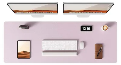 Obrázek produktu pro Podložka na psací stůl, rozměry 120 x 43 cm, barva šedá/růžová, vzhled kůže