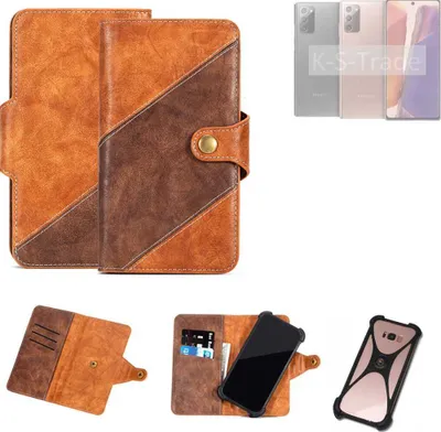 Produktbild von K-S-Trade Handyhülle Schutzhülle Bookstyle Case Wallet-Case kompatibel mit Galaxy Note 20 LTE Cover Klapphülle Kantenschutz Smartphone dunkelbraun