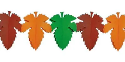 Produktbild von Girlande Blätter herbstfarben mit grün 3m lang