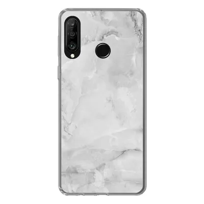 Produktbild von MuchoWow® Handyhülle Schutzhülle Hülle für Huawei P30 Lite Marmor - Stein - Weiß - Grau - Marmoroptik Silikon Softcase Handy Hülle - Handyhülle