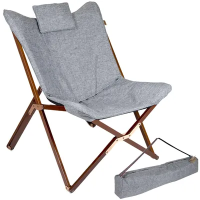 Produktbild von Bo-Camp 1200370, 120 kg, Campingstuhl, 4 Bein(e), 5,85 kg, Polyester, Grau, Holz