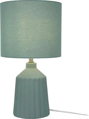 Immagine prodotto di Lampada da tavolo Relaxdays, base in Vetroceramica decorata, paralume in tessuto, E14, A x P: 42 x 23 cm, lampada da comodino con cavo, verde menta