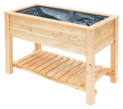 Obrázok produktu pre Vyvýšená posteľ Emily z modřínového dreva Westmann s policou prírodná 120x65x75 cm