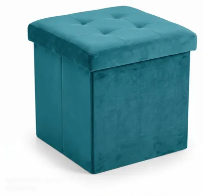 Produktbild von Samt-Pouf mit Stauraum, faltbar, 38 x 38 x 38 cm