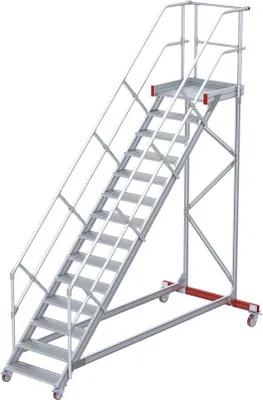 Produktbild von Euroline 513 Wartungsbühne 45° 800mm Stufenbreite 14 Stufen Alu gerieft
