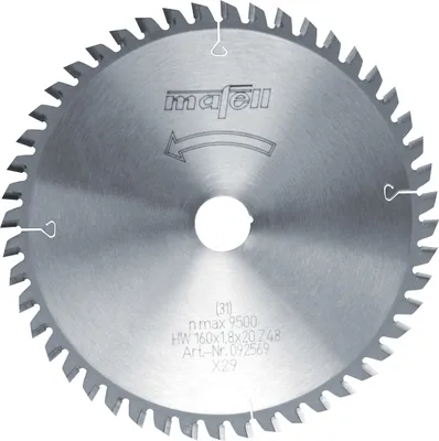 Produktbild von Mafell Sägeblatt-HM 160 x 1,2/1,8 x 20 mm, Z 48, FZ/TR, für Schichtstoffplatten