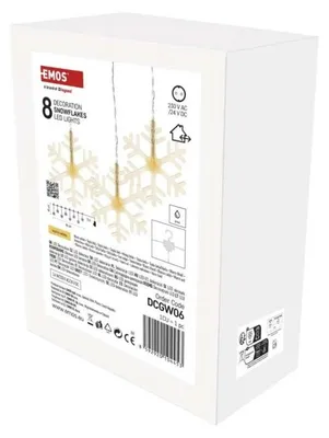 Produktbild von LED-Weihnachtsvorhang - SCHNEEFLOCKEN, 84 cm, innen, warmweiß