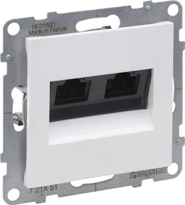Image de 2XRJ45/cat. 5E UTP femelle, BLANC SUNO