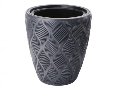 Immagine prodotto di Nohel Garden Coprivaso FLOW in plastica antracite d29x32cm