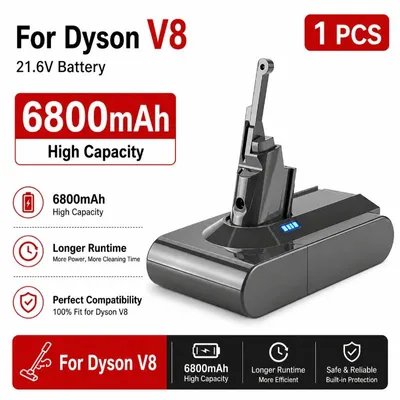 Produktbild von Ersatzakku - V8 Staubsauger - 6800 mAh - 21,6 V - Lithium-Ionen - Wiederaufladbar