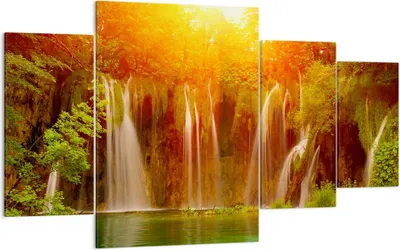 Produktbild von Bild auf Leinwand - Leinwandbild - Kroatien nationalpark wasserfall - 160x90cm - Wand Bild - Wanddeko - Leinwanddruck - Bilder - Kunstdruck - Leinwand bilder - Wandkunst - DL160x90-2228
